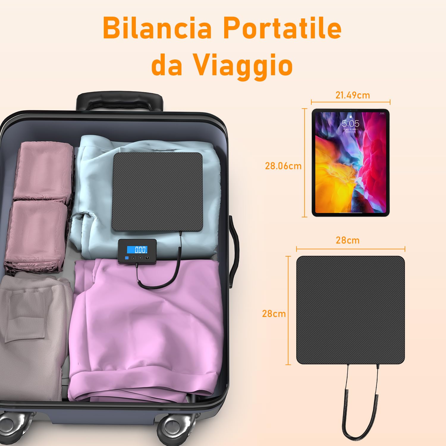 Bilancia Pesa Pacchi Digitale 200kg Professionale con Display LCD da Parete
