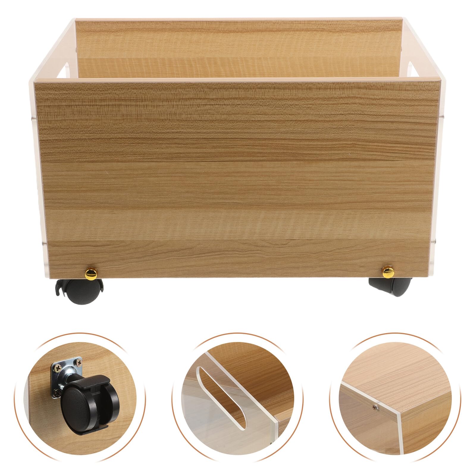 SHINEOFI Rollbare Bücheraufbewahrungsbox 38x25cm mit Griffen Mobiler Organizer für Schulbücher Ordner und Zeitschriften im Schülerzimmer und Klassenzimmer