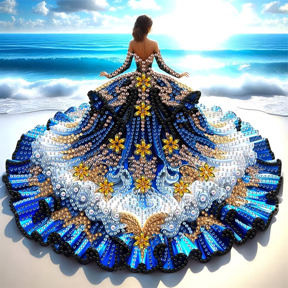 Diamond Art Painting Kits for Adults,5D Special Shape Diamond Painting Kits, Crystal Rhinestones Diamond Dots and Crafts Adults for Home Decor(Lady) 11.81x11.81inch