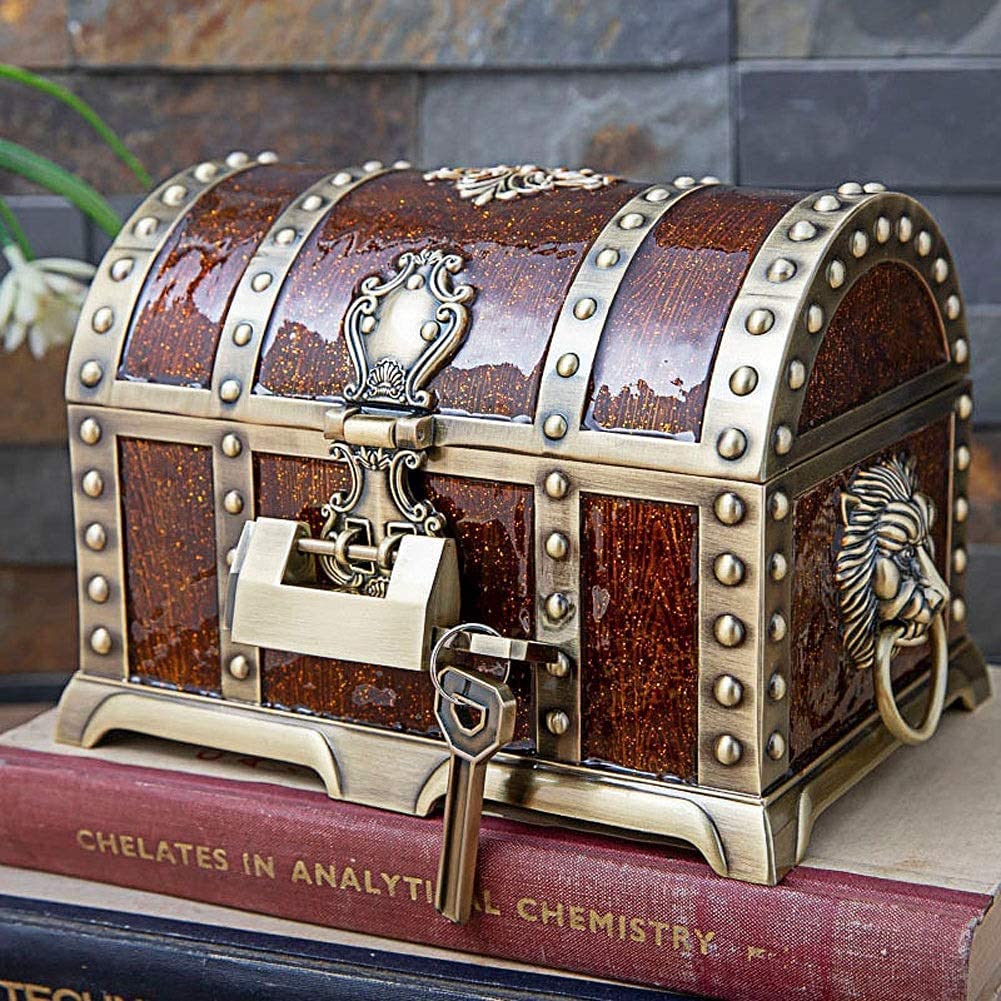 Schmuckschatulle, Schmuckkästchen, Mini-Kreativ-Schmuckkästchen, Organizer-Stil, Vintage-Piraten-Sammelbox, Aufbewahrungsbox für Schmuck, einfach und tragbar Beauty Comes