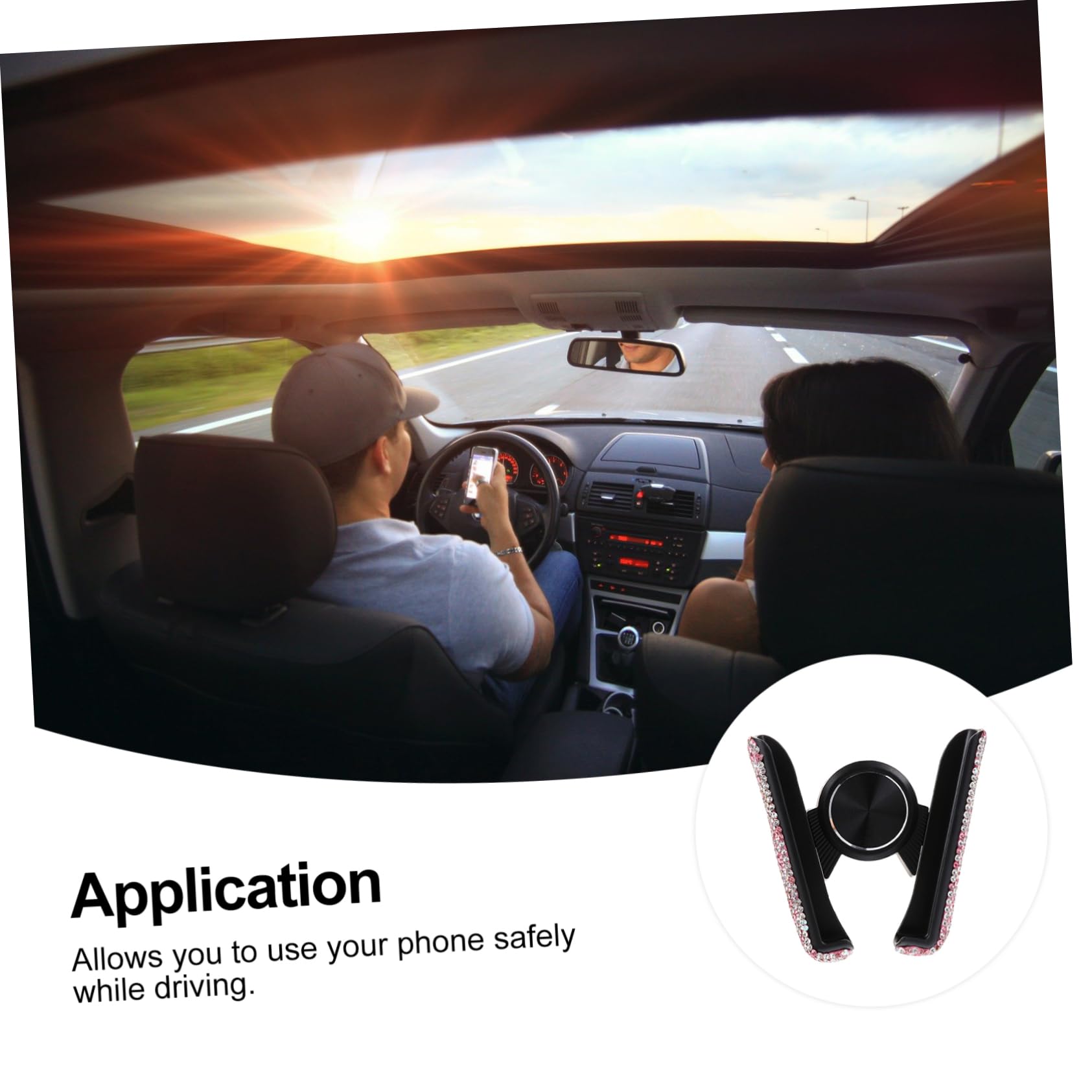 Hemobllo 3pezzi Supporto Per Telefono Da Auto Con Cristalli Strass Supporto Per Ventilazione Auto Facile Da Installare e Utilizzare Compatibile Con Smartphone Design Elegante e Funzionale