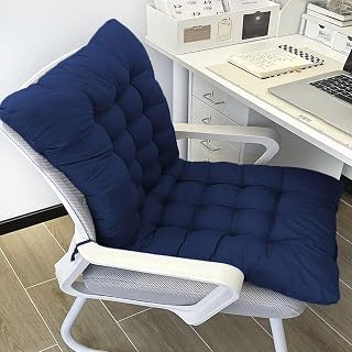 Cojín para Silla de Oficina con Lazos, anslizante, para Comedor, con Soporte Lumbar para sillón reclinable y Silla de jardín, 90 x 40 cm, Color Negro