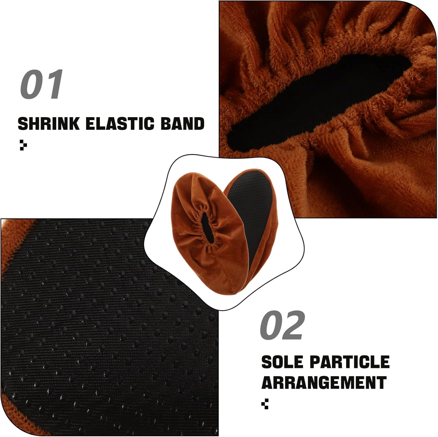 Milisten Bowling Shoe Covers 2 Pairs Indoor Anti-Slip Wear-Resistant Shoe Protectors with Flannel Lining Waterproof Reusable for Men Women 12.20X6.10X0.98In