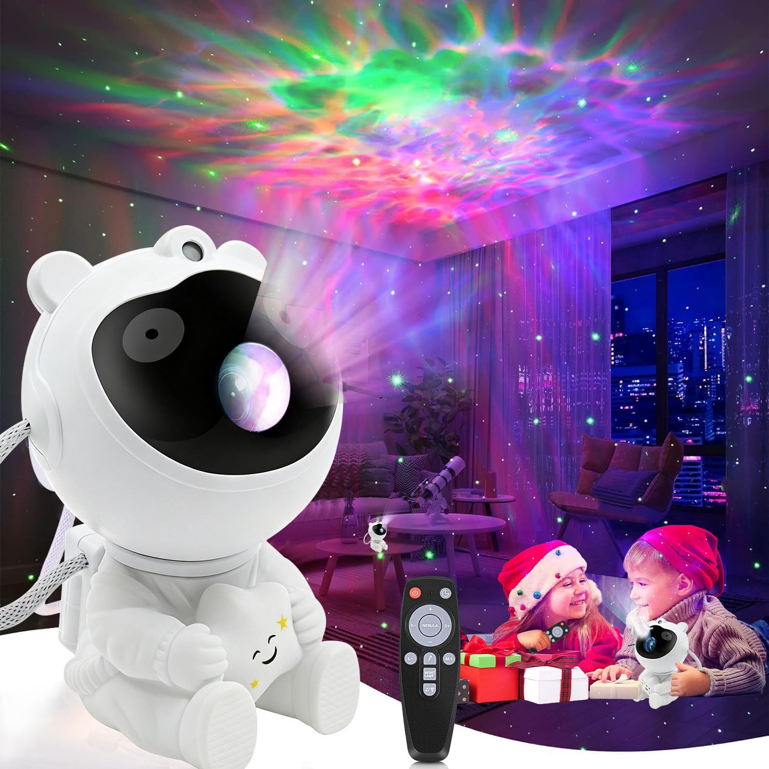 Sternenhimmel Projektor LED Astronaut Projektor Galaxy Nachtlicht mit Fernbedienung und Geschwindigkeit 360° Drehbarkeit Geschenke für Kinder und Erwachsene