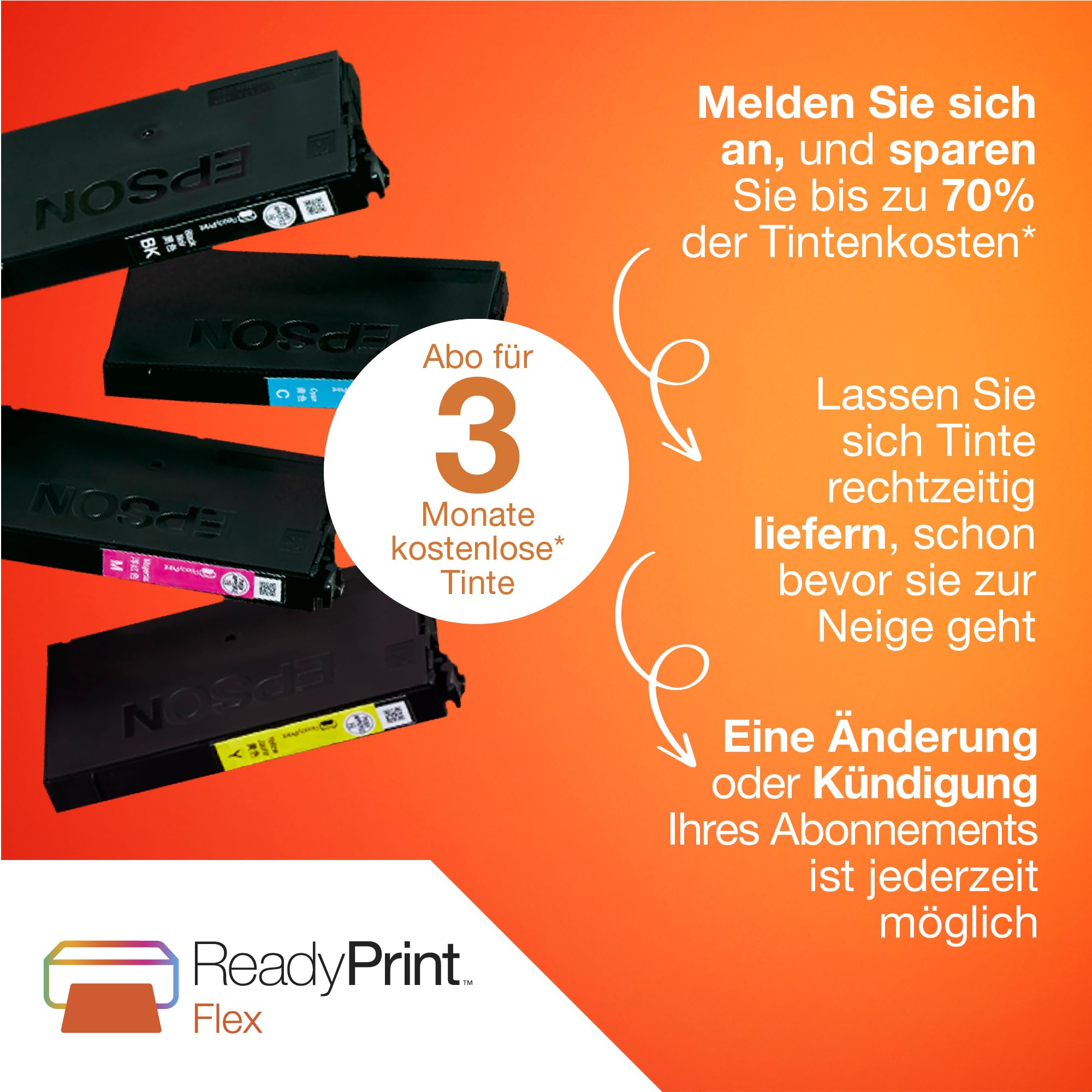 Epson Workforce WF-2950DWF A4-Multifunktions-Tintenstrahldrucker mit kabellosem Betrieb, inkl. kostenloser Tinte mit ReadyPrint Flex-Abo*