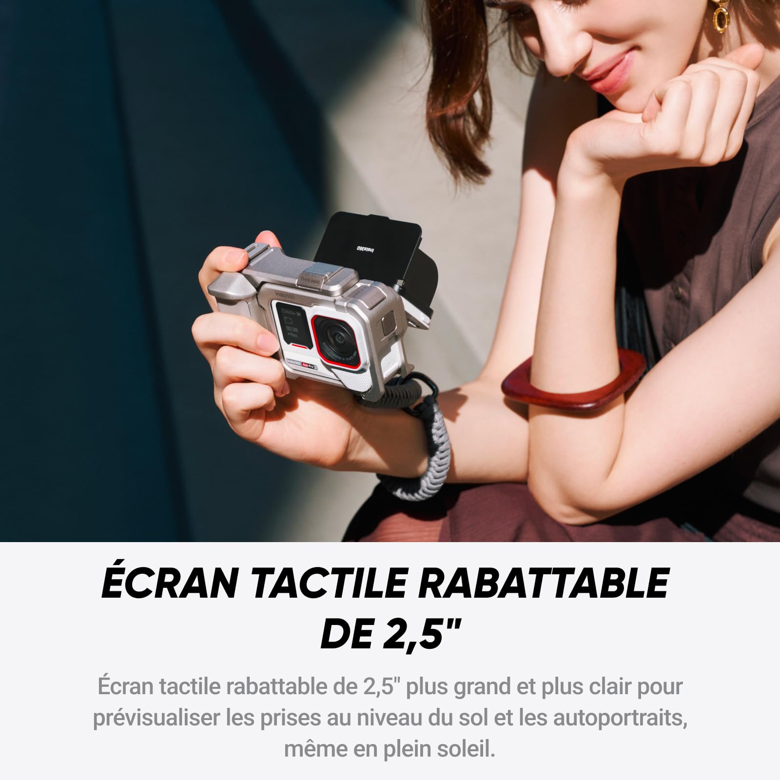 Insta360 Ace Pro 2 édition limitée Blanc Arctique - Caméra d'action étanche 8K co-conçue avec Leica, capteur 1/1,3", Double Puce d'IA, qualité en Basse lumière, Audio avancé, écran Rabattable