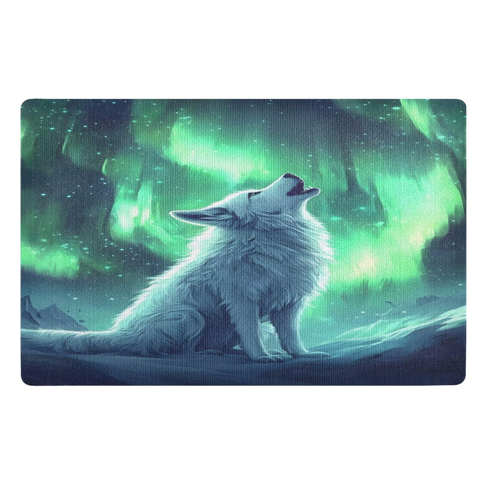Paillasson lavable et absorbant tapis antidérapant loup 50x80