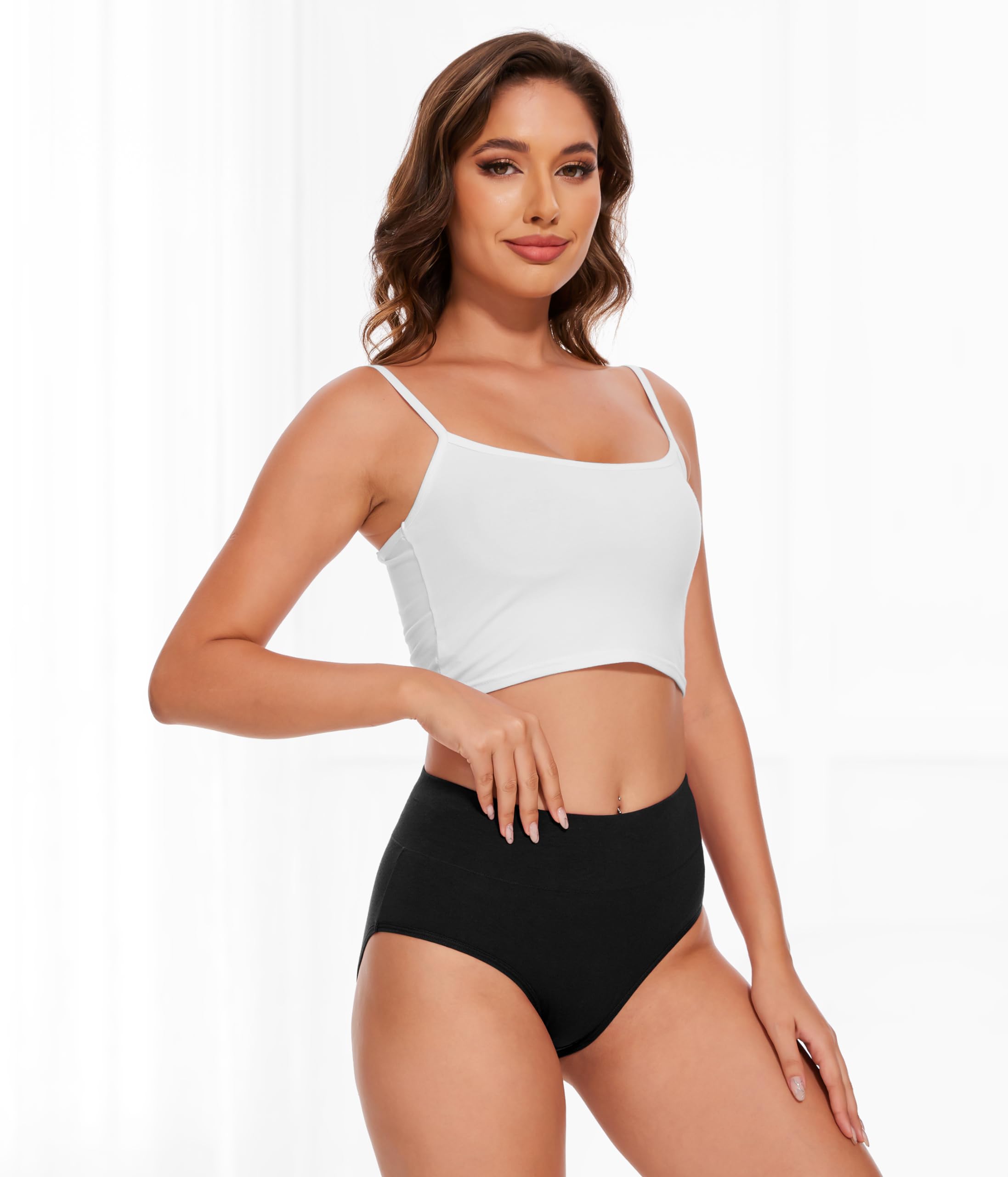 YESWEL Unterhosen Damen 5er Pack, Baumwolle Hohe Taille Unterwäsche, Hipster Stretch Atmungsaktive Panties für Frauen (Gr. S-3XL)