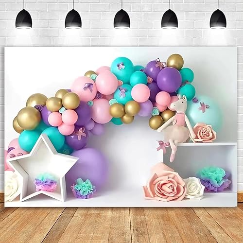 Miniatura 2 de Arco de flores globos fotografía fondo niñas primer cumpleaños fiesta baby shower pastel crush decoraciones telón de fondo cumpleaños boda recién