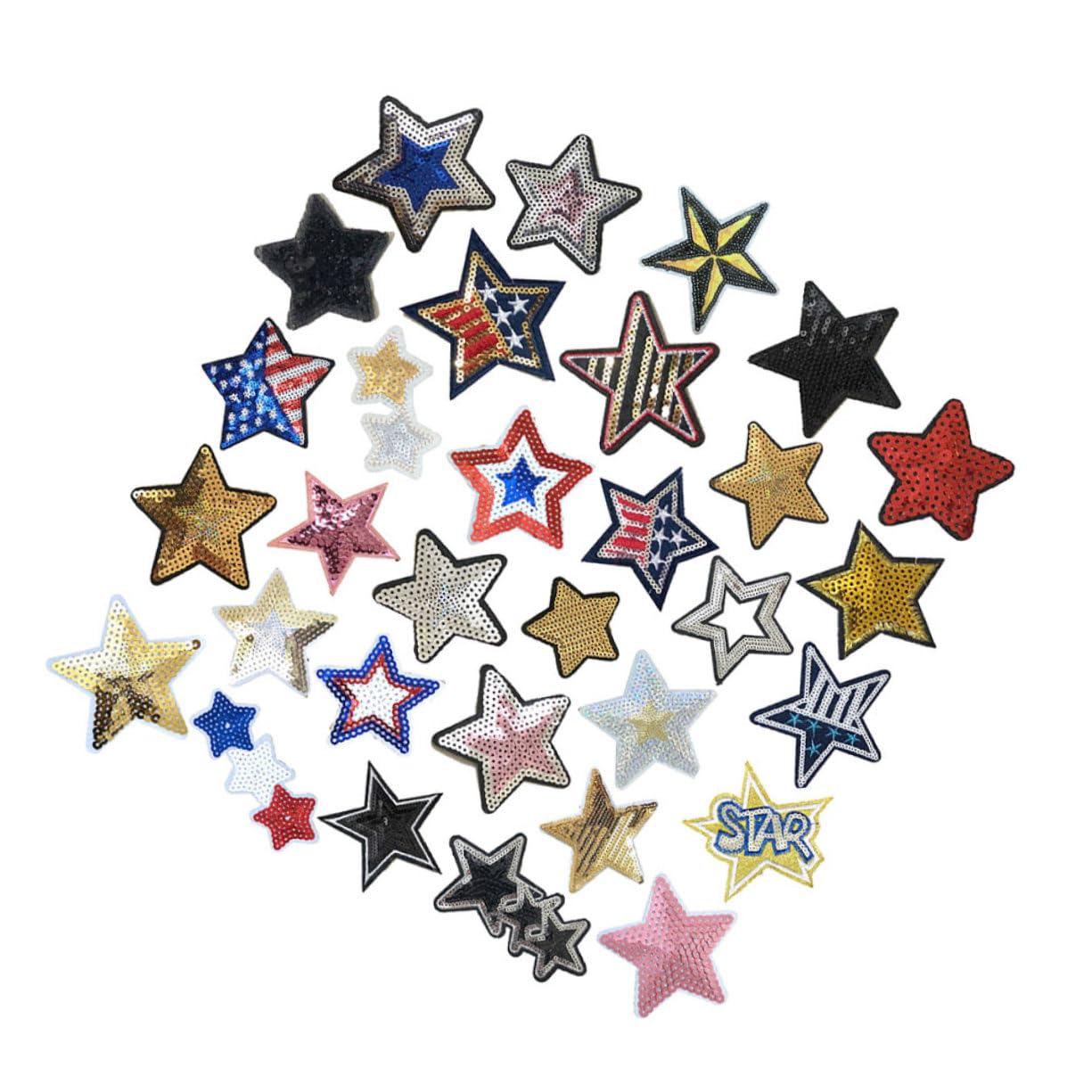 93pezzi Toppe Adesive Paillettes Per Abbigliamento Jeans Borse e Applicazioni Decorative Auto-adesive