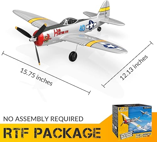 Miniatura 9 de VOLANTEXRC Avión RC para principiantes, 4 canales WWII Warbird P-47 Thunderbolt con Aileron, avión RC de 2.4 GHz con auto enderezamiento Xpilot y