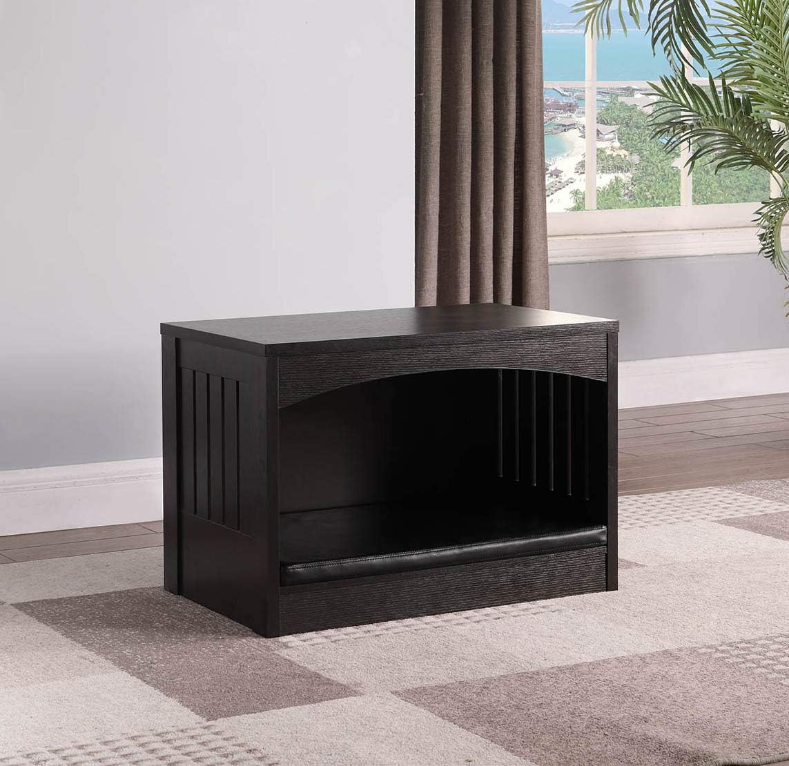 eHomeProducts Large Size Pet Dog Kennel Crate Slate Design Side End Table Nightstand Cat Dog House Kennel Cage, Cappuccino Finish