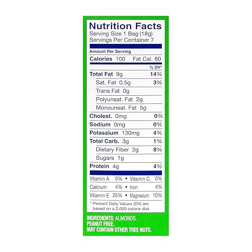 Miniatura 6 de Blue Diamond Almonds, Almendras crudas naturales enteras, bolsas de 100 calorías para llevar, caja de 7 unidades (paquete de 6)