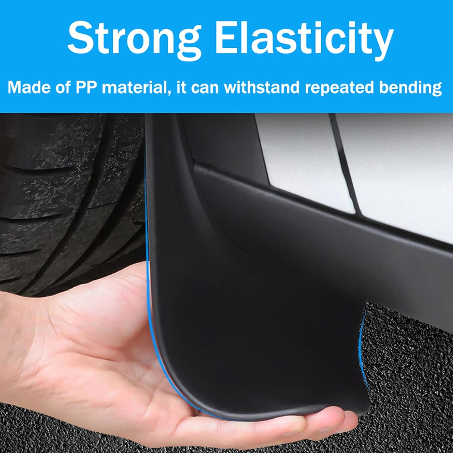 Tesla Mud Flaps for Model Y 2021-2024, Splash Guards No Need to Drill All Weather Winter Durable Protection Tesla Model Y Accessories, Set of 4