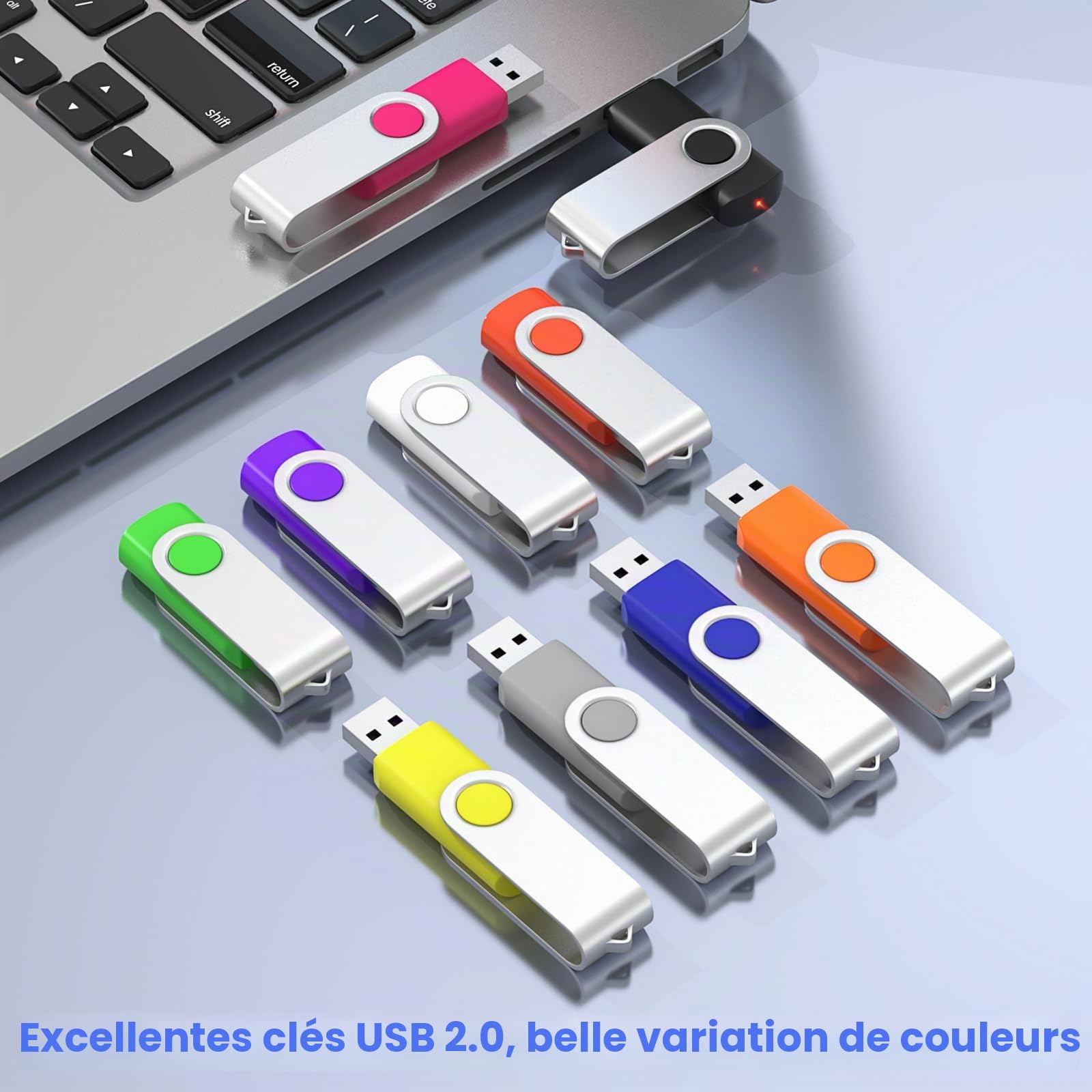 ABLAZE Clé USB 2.0 16 Go Lot de 10 Pivotant