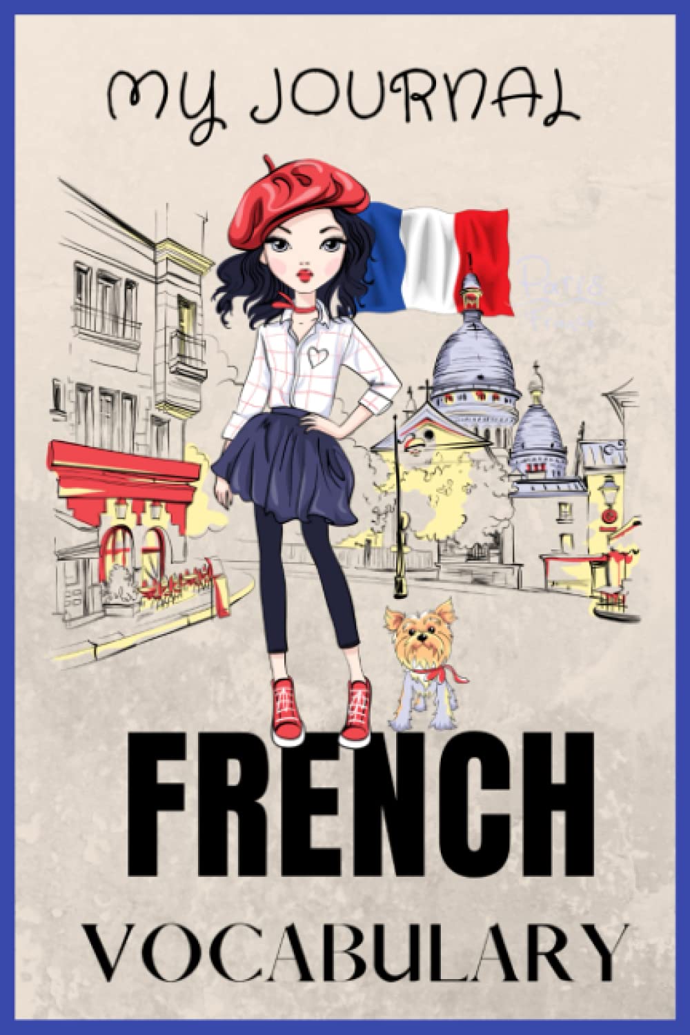 French vocabulary notebook journal ruled: french notebook cute fashion