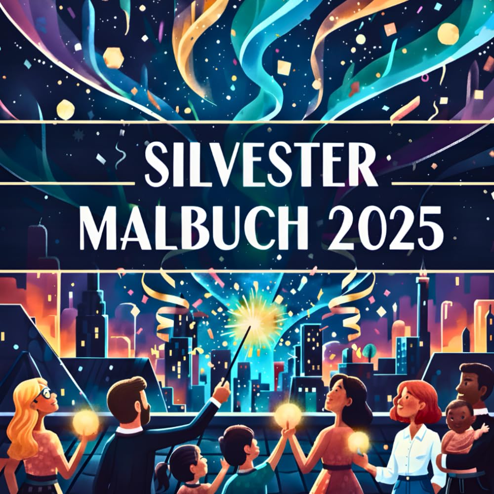 Silvester Malbuch 2025: Über 40 festliche Ausmalmotive für den Jahreswechsel und ein glückliches neues Jahr