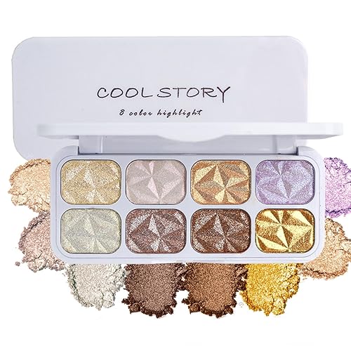 Face Makeup Highlighters, Face Illuminators Highlighter, Makeup Highlighter Eye Shadow with Extensive Application, Face Glow Makeup Highlighters,