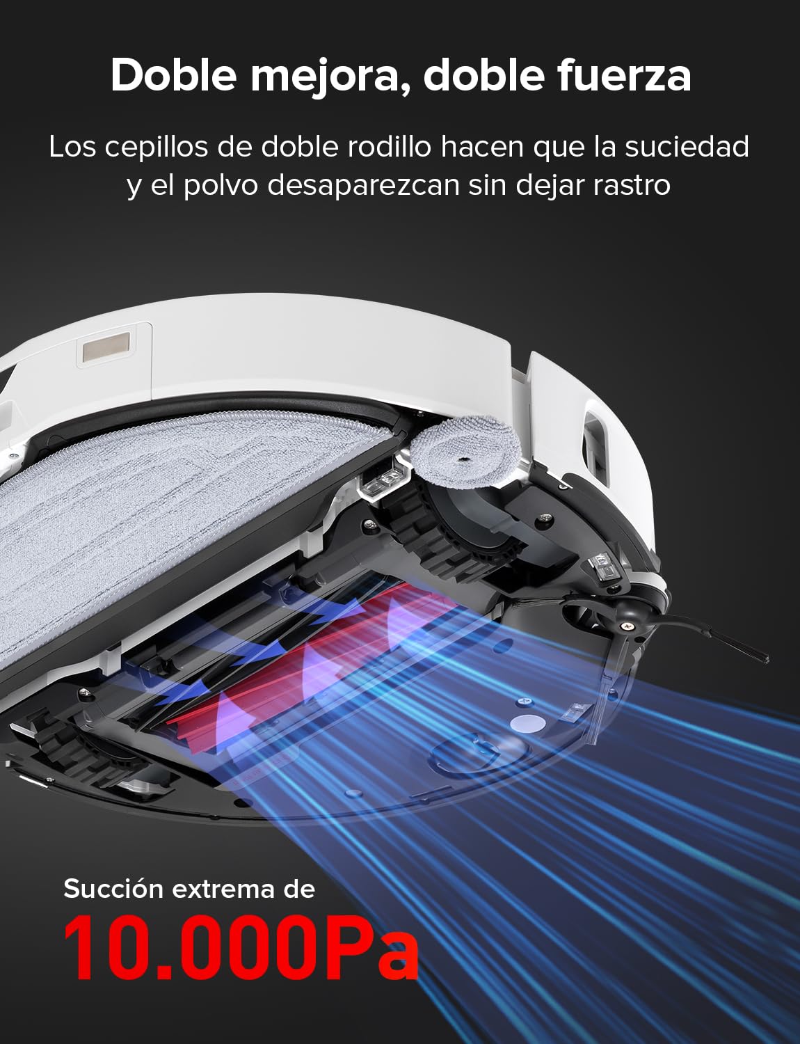 roborock S8 MaxV Ultra Robot Aspirador Base de Carga Todo en uno, FlexiArm Design, Aspiradora y friegasuelo 10.000 Pa, DuoRoller Riser, VibraRise 3.0, HyperForce, Reactive Al 2.0, Blanco