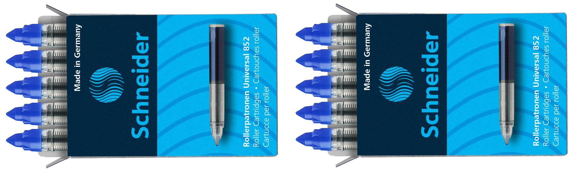 Schneider Universal 852 Rollerpatrone (löschbar, für Patronenroller Breeze, Base Senso, Base Ball und ID Duo) königsblau 10 Blister á 2 x 5 Stück