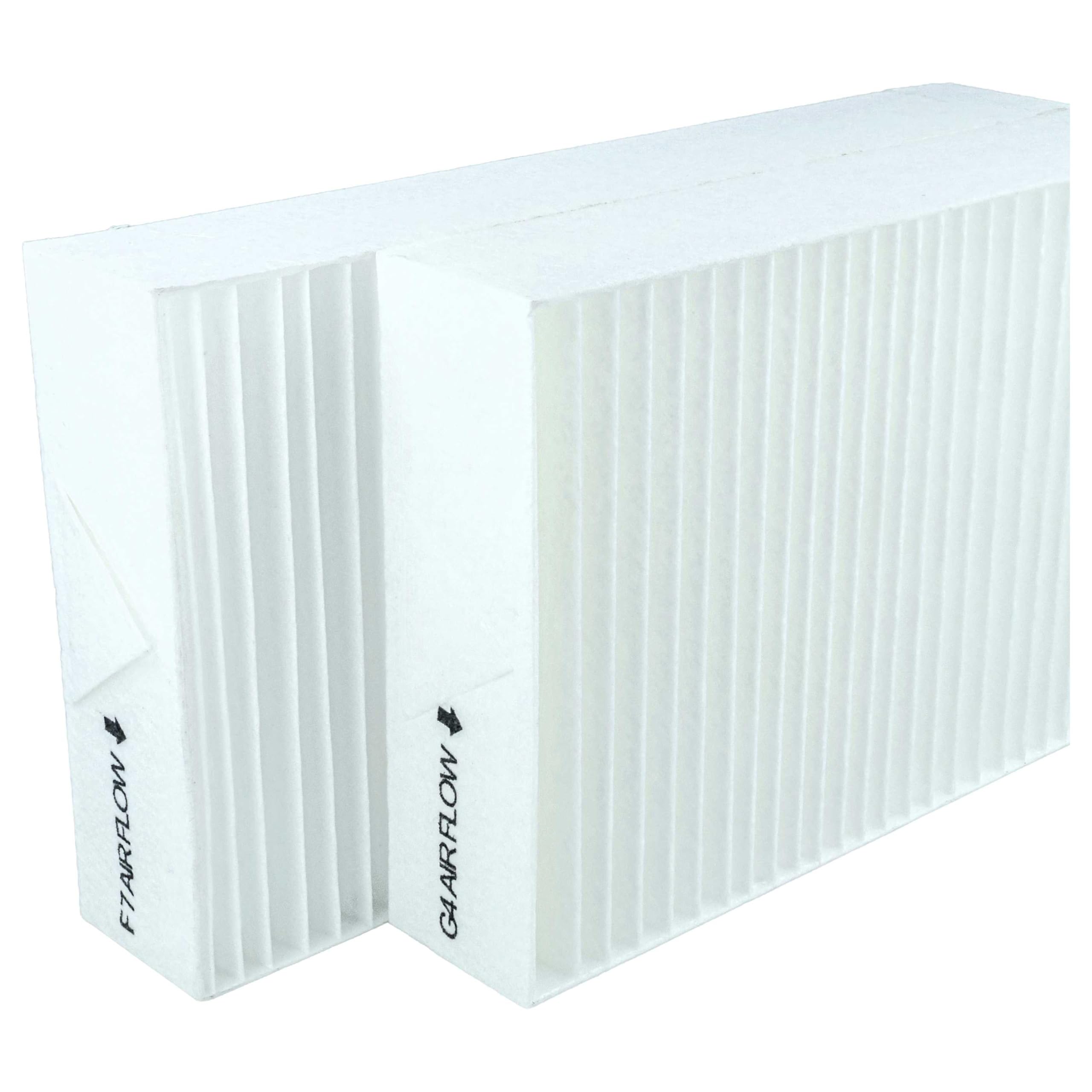 vhbw Zestaw filtrów zamiennych do Bosch 7738113333 | do urządzenia wentylacyjnego – filtr powietrza G4 / F7 (2 sztuki), 27 x 15 x 4,6 cm, biały