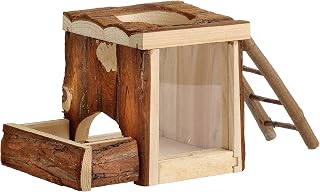 Dehner Kleintierzubehör Buddelturm Castle, ca. 11.5 x 12.5 x 18 cm, Holz, natur