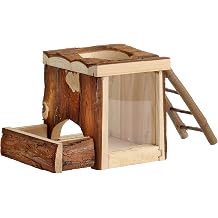 Dehner Small Animal Accessories Castle Tower, Approx. 11.5 x 12.5 x 18 cm, Wood, Natural