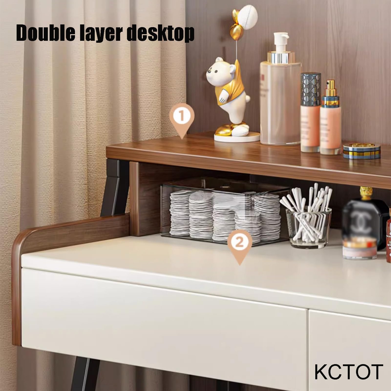 収納＆インテリア  ドレッサー 4FUL ドレッサーデスク おしゃれ コンセント ANRI アンリ