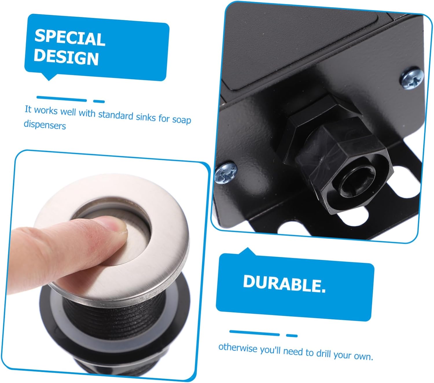 Garbage Disposal Air Switch Repair Part Kitchen Disposal Accessory Aluminum Alloy Stainless Steel Modern Design