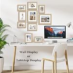 Picture Frames, Made of Real Glass and Wooden Frame, Gallery Photo Frames Set of 10 for Collage Wall Decor, Multi Sizes Including 8x10, 5x7, 4x6 for Mounting or Tabletop Display, Wood