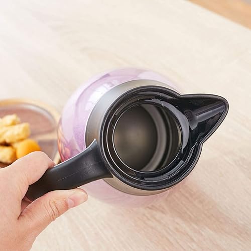 Miniatura 8 de Jarra de agua caliente aislada, interior de acero inoxidable de 2 L, jarra de café con aislamiento de agua caliente para restaurante en casa (morado)