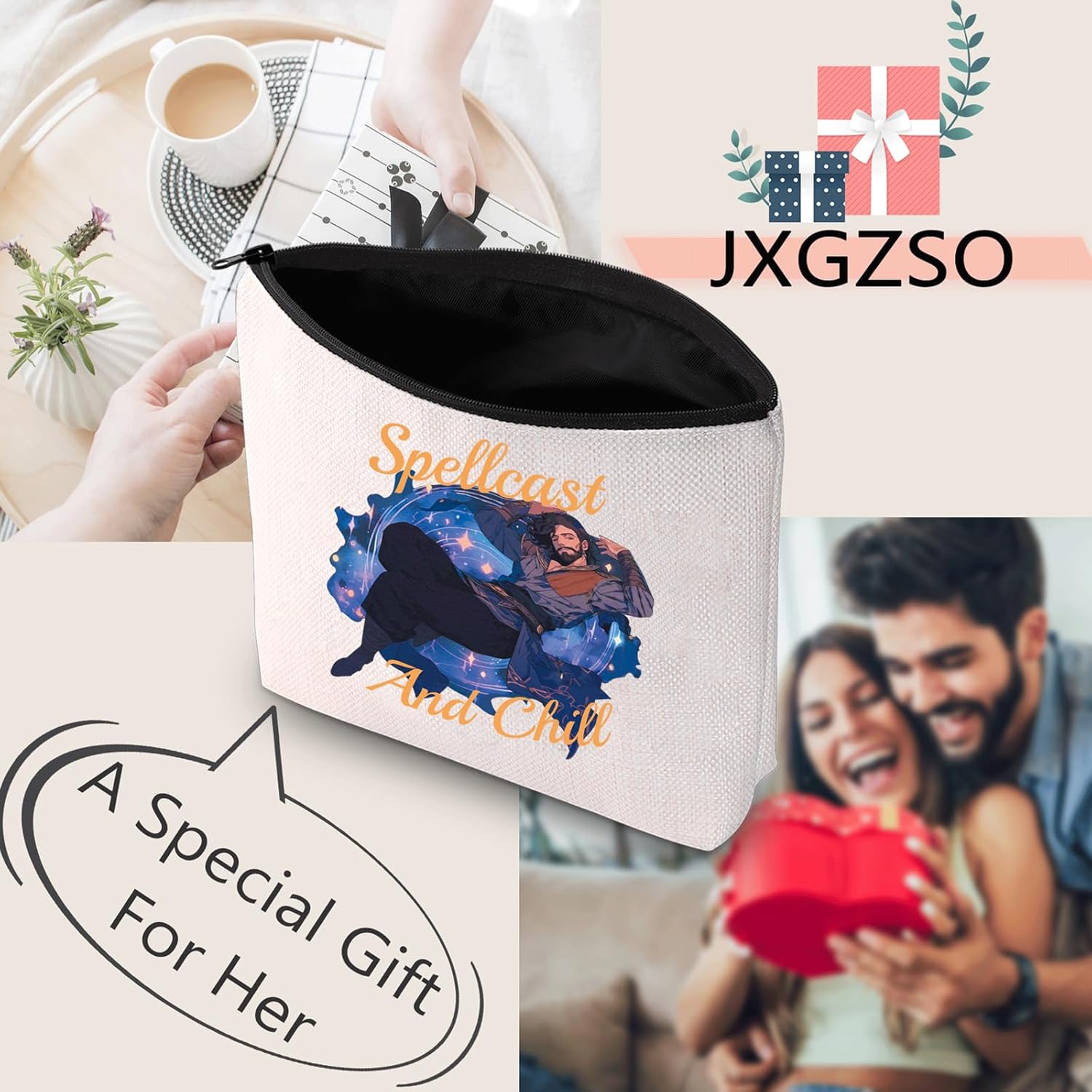 JXGZSO Spellcast And Chill Gale Inspired Cosmetic Bag Video Gamer Gift BG3 Wizard Makeup Bag - Image 6