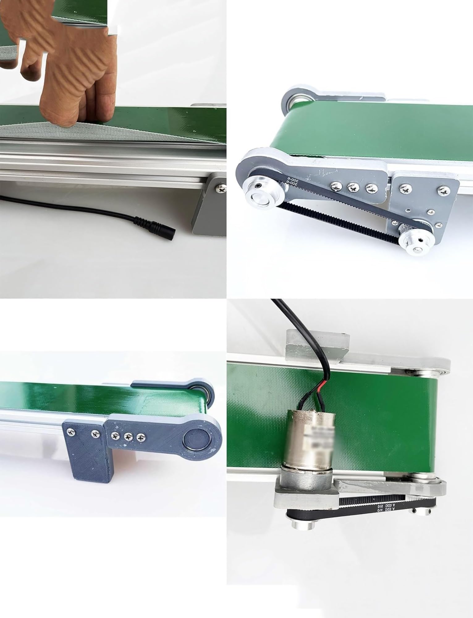 Cinta transportadora eléctrica pequeña de escritorio de 10 x 50 cm, reversible para embalaje, ideal para línea de producción y uso doméstico, manejo eficiente de materiales y diseño compacto