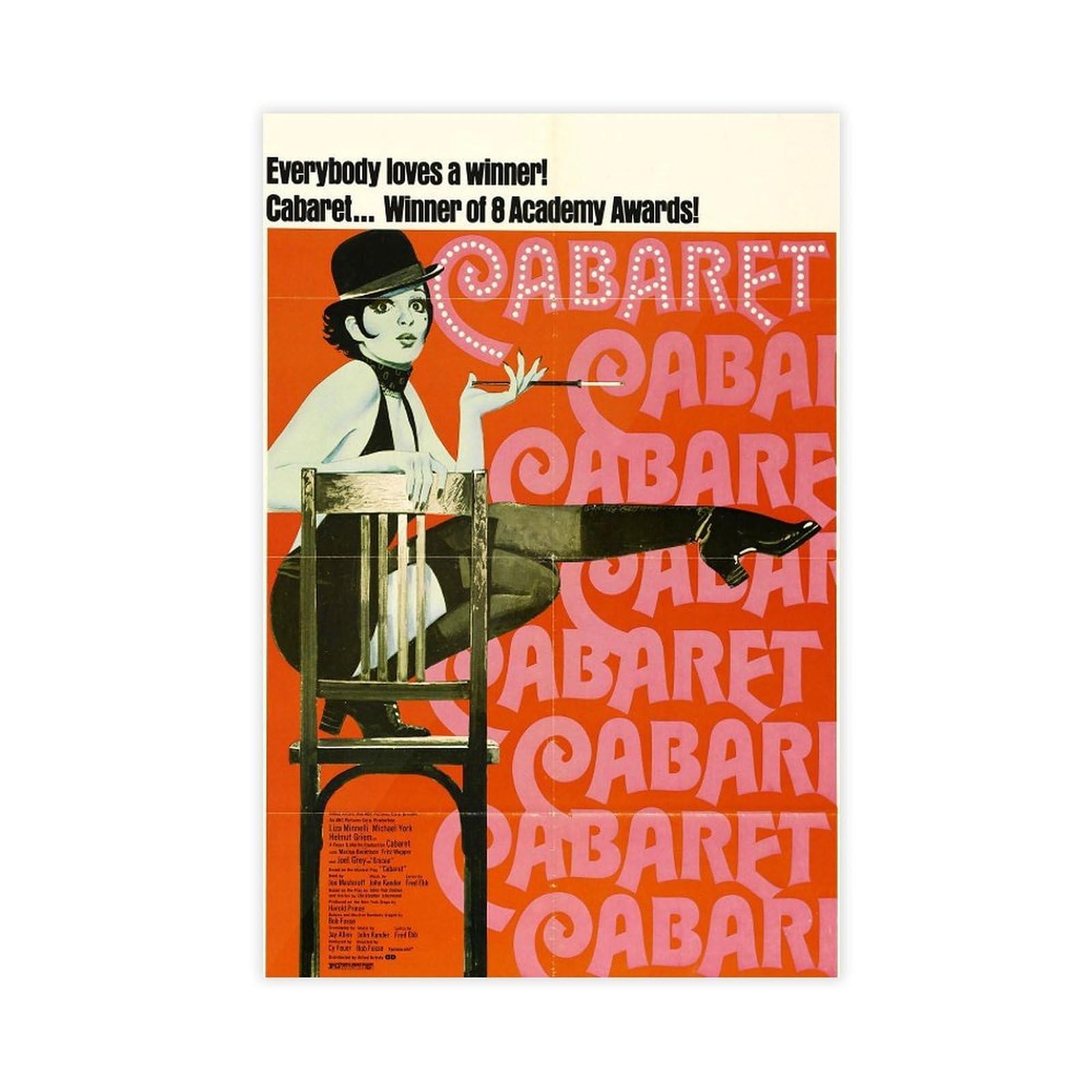 Poster su tela con stampa di cabaret cinematografico, stile vintage, decorazione artistica da parete, per soggiorno, camera da letto, 61 cm di lunghezza x 91,4 cm di larghezza