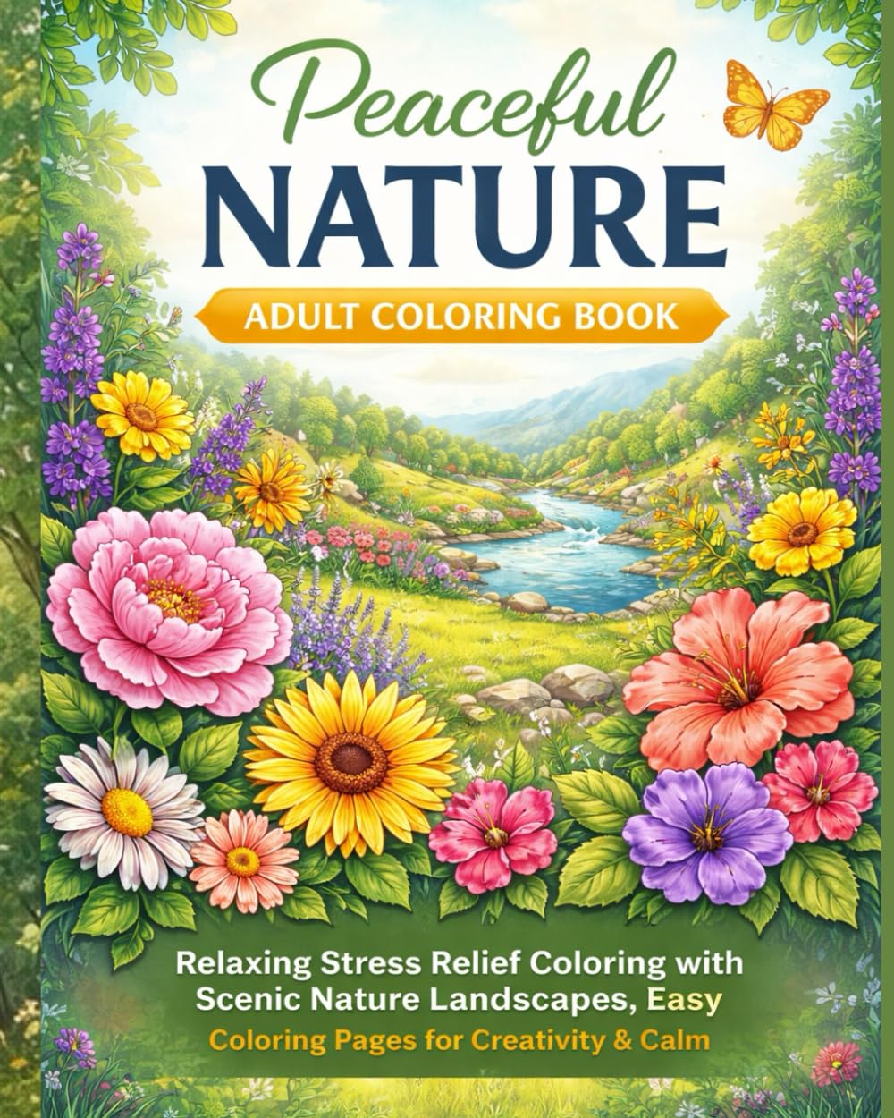 Peaceful Nature Coloring Book: Gentle Nature Illustrations to Color for Relaxation, Mental Peace, and Creative Escape