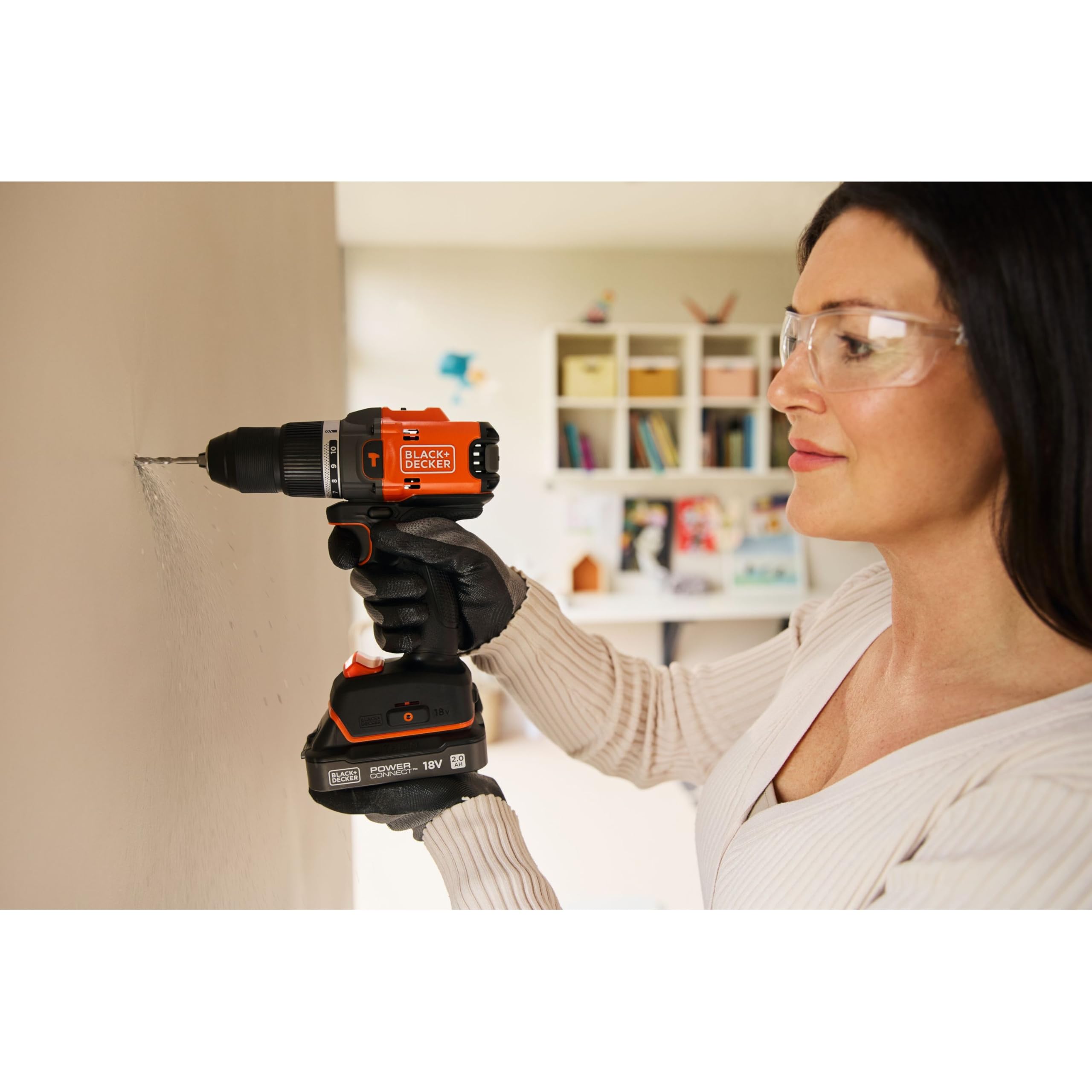 BLACK+DECKER 18V POWERCONNECT Trapano a Percussione a Batteria, Motore Senza Spazzole, Coppia 50 Nm, Mandrino Senza Chiave da 13 mm - Unità Senza Accessori, BLD683XN-XJ