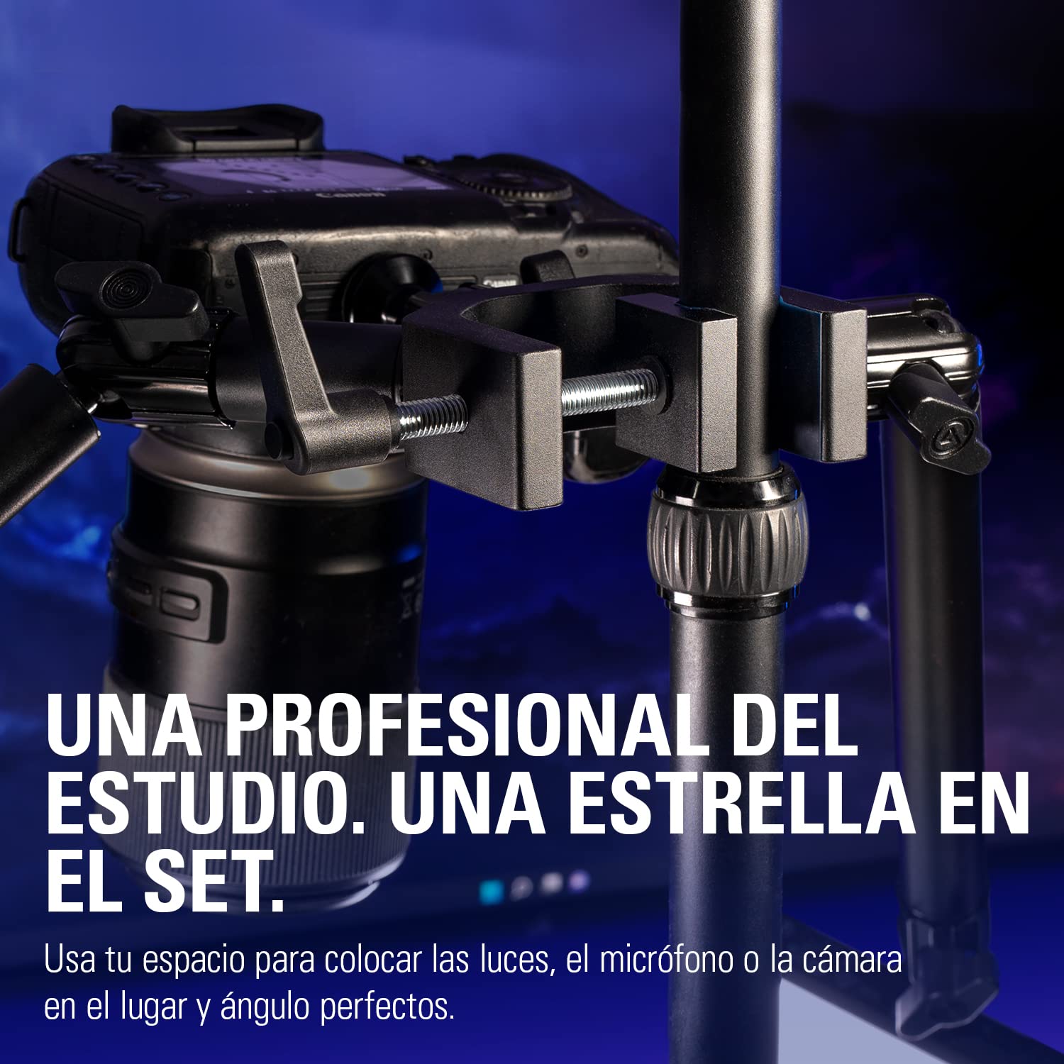 Elgato Heavy Clamp – Montura Profesional con Cabezal de rótula y 4 Orificios roscados de 1/4 Pulgadas, Segura y Resistente, para mesas, estantes y Postes, Ideal para cámaras, Luces, Flashes y más