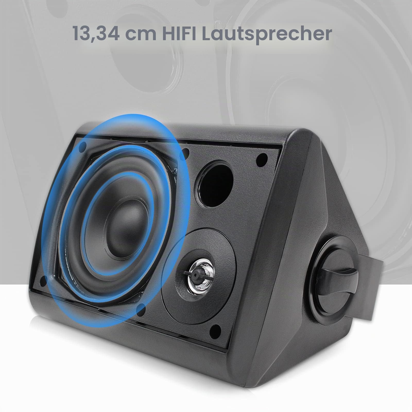 Herdio 5,25 Zoll 300 Watt Außenlautsprecher Outdoor-Lautsprecher für Outdoor Indoor Wandhalterung Patio Deck Camper Garten, Terrasse, Restaurant(1 Paar, schwarz)