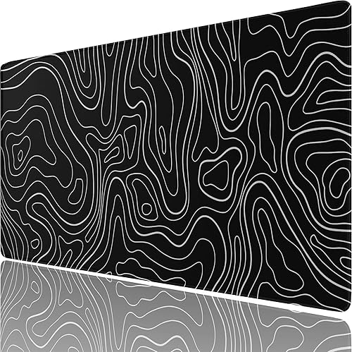 Miniatura 10 de Alfombrilla de mouse grande extendida para juegos, XXL, impermeable, para teclado de computadora, con base de goma antideslizante, borde cosido,