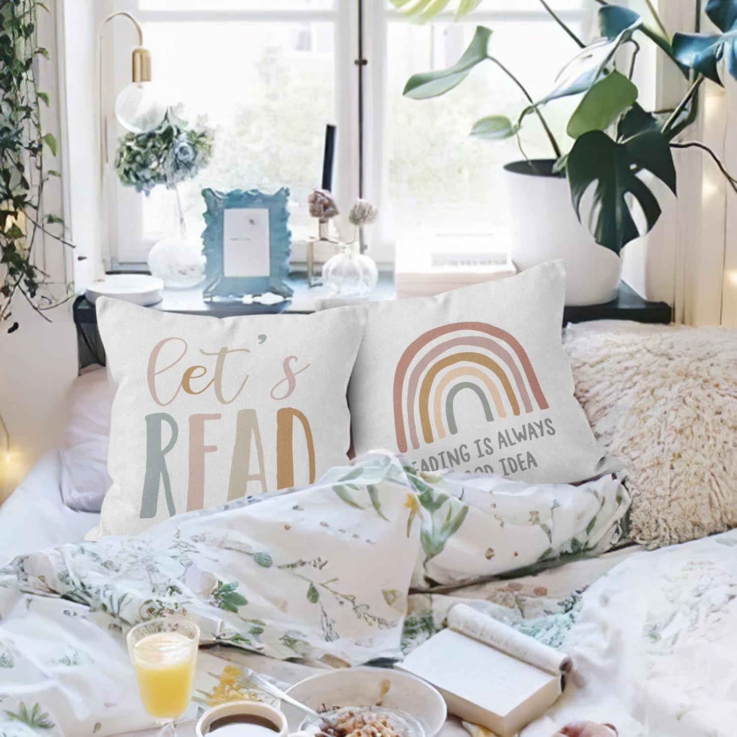 HIWX Reading Pillow Cover,Classroom Throw Pillows,Lets Play Read Classroom Decorative 18 x 18 Throw Pillow Cover,Classroom Pillows for Kids Reading Corner Room Nursery Decor Set of 4 Pillowcase 6 71asMLTXvbL. AC SL1500