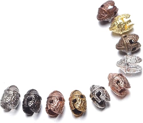 Miniatura 2 de AD Beads 10 piezas de metal sólido Sparta casco espaciador surtido de cuentas de colores mixtos para collar, pulsera, diseño artesanal, Metal