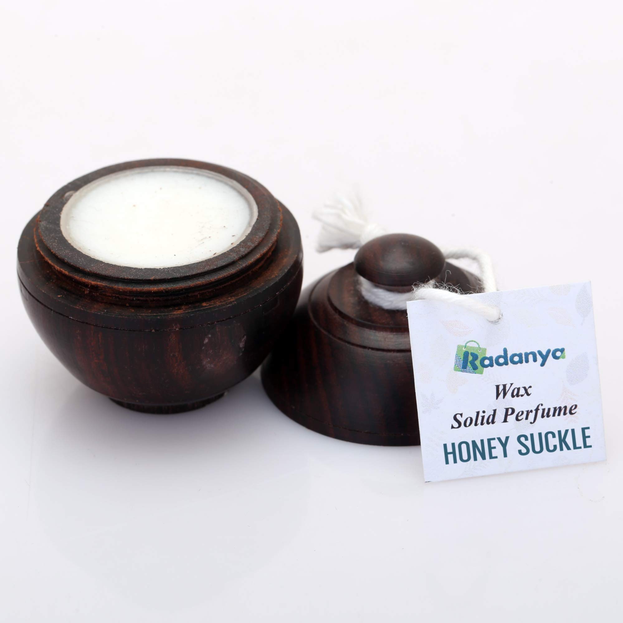 Natural Honey Suckle Fragrance Solid Perfume Body Musk Natural Wax in Mini Wooden Box for Men and Women - 6 Gram
