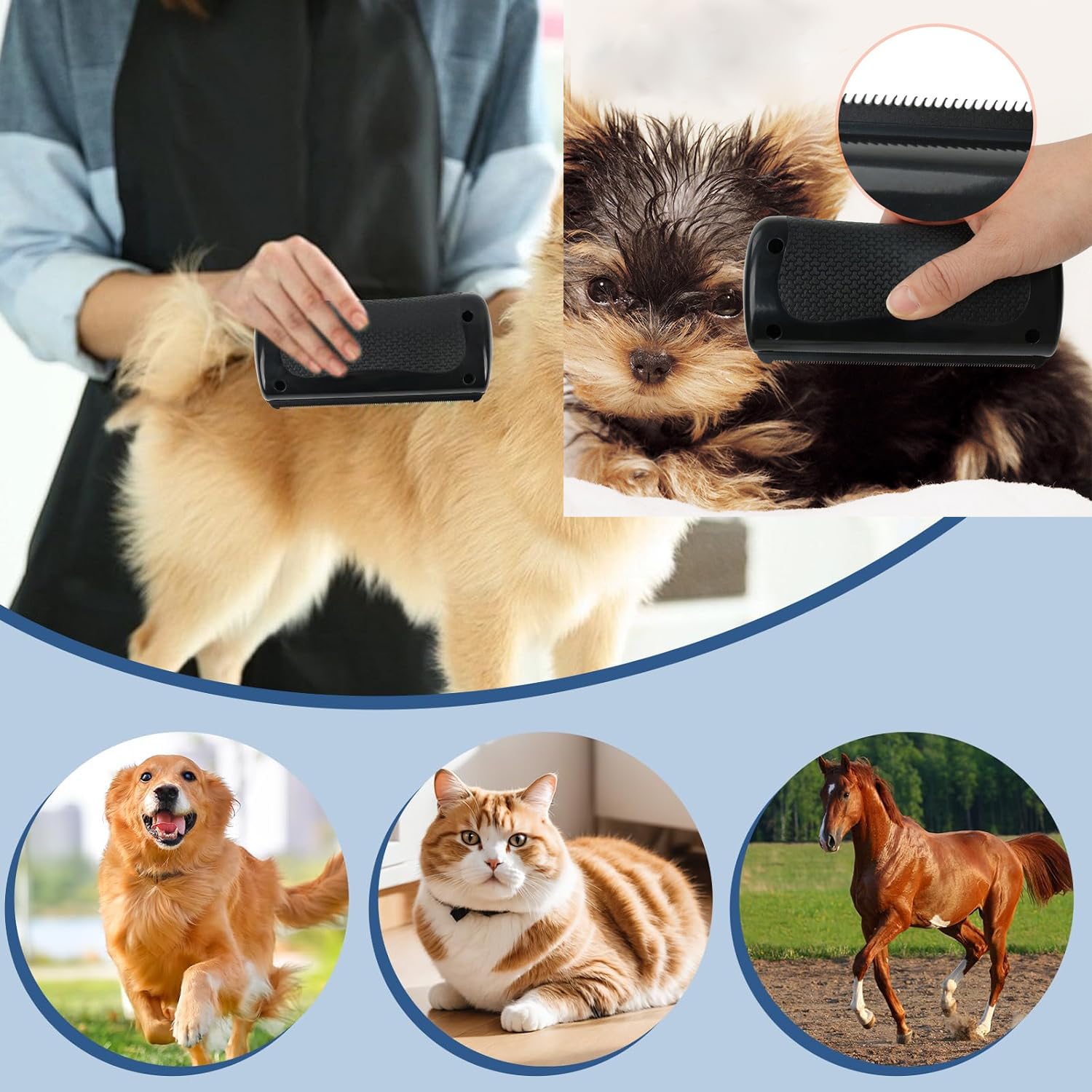 Rhykin - Spazzola per rimuovere i peli di animali domestici, Groompro Rhykin, spazzola per cani Rhykin, accessorio per la rimozione dei peli di animali domestici