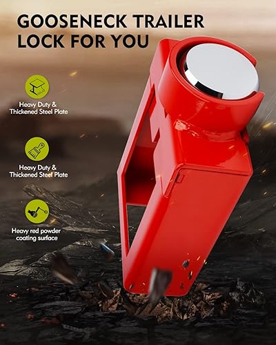 Miniatura 4 de Cerradura de remolque de cuello de cisne para la mayoría de acopladores de placa inferior de 7 pulgadas, cerradura de remolque diseñada por patente