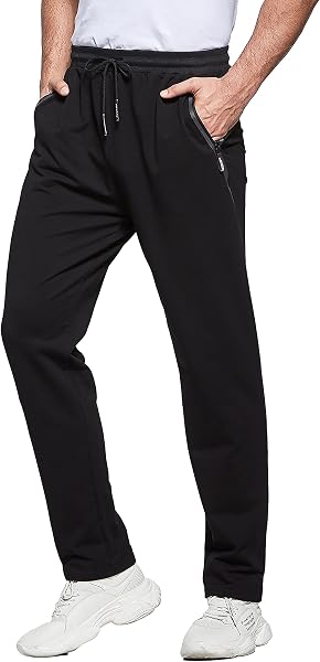 HCSS Jogging Homme Survêtement Pantalon Sport Décontracté de Ceinture Elastique Poche Zippée - 1
