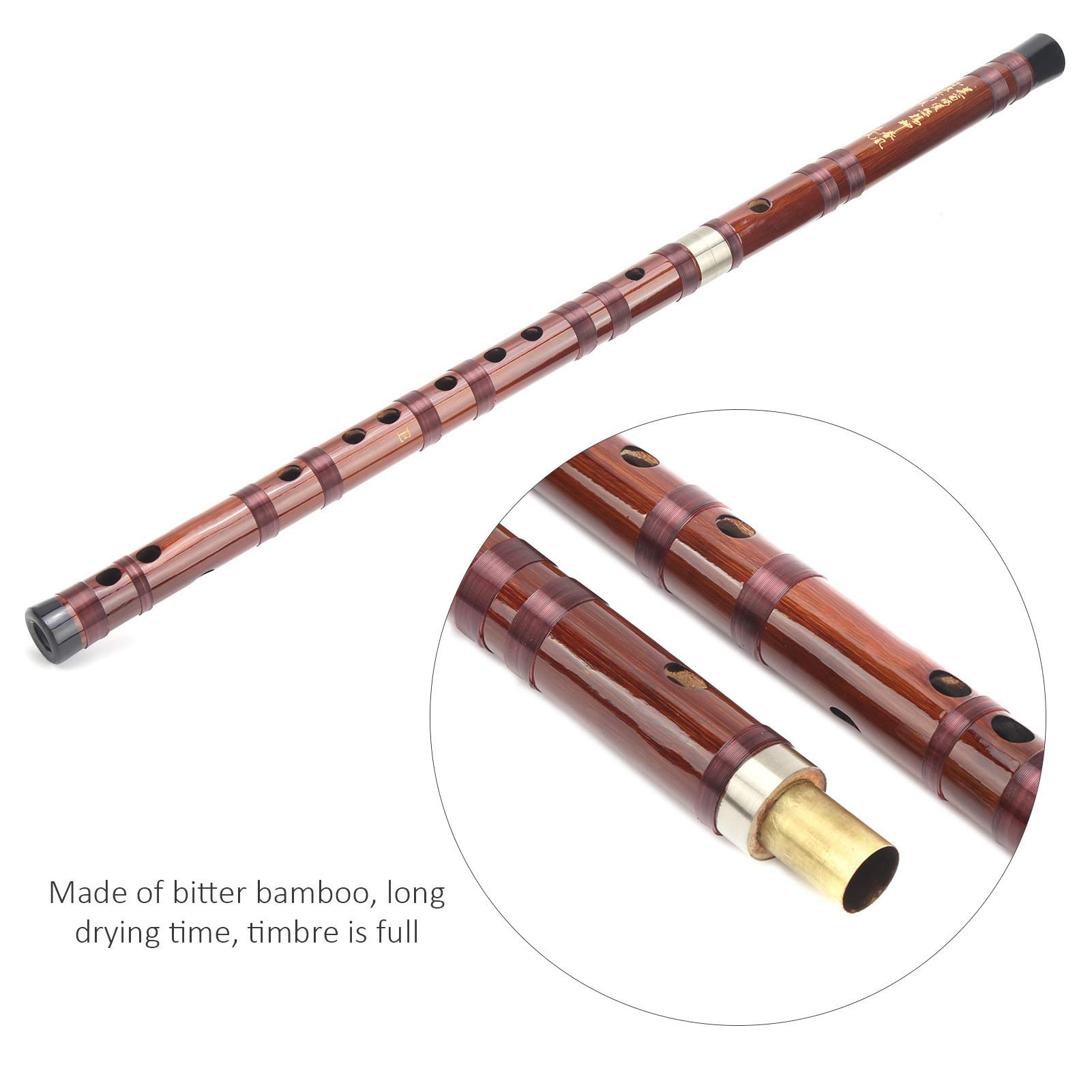 Flûte en Bambou E Key Matière Amère Sèche Sélectionnée Ensemble D'instruments Dizi Traditionnel ZD 02 pour Flûtes en Bambou Débutants , Instrument à Vent