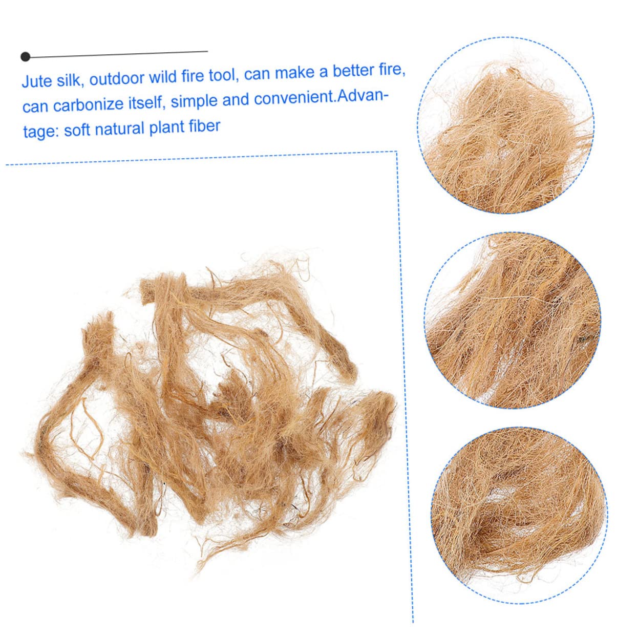 Hemobllo 3pcs Jute Fire Convenient Fire Tool for Camping Hiking BBQ and Outdoor Survival Natural Easy Campfires and Adventures