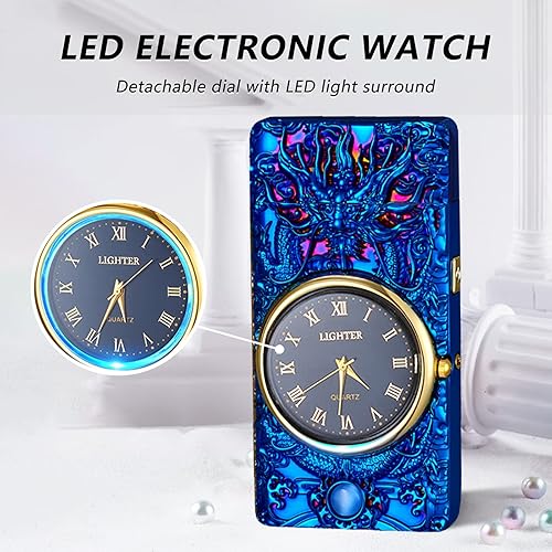 Miniatura 3 de BABOBIU Encendedor eléctrico USB recargable con delfín, resistente al viento, sin llama, con doble arco de plasma para velas, incienso, fuegos