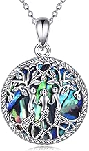 YFN Sterling Silver Tree of Life Abalone/Turquoise Pendant Necklace - Sister Gift for Birthday or Any Occasion