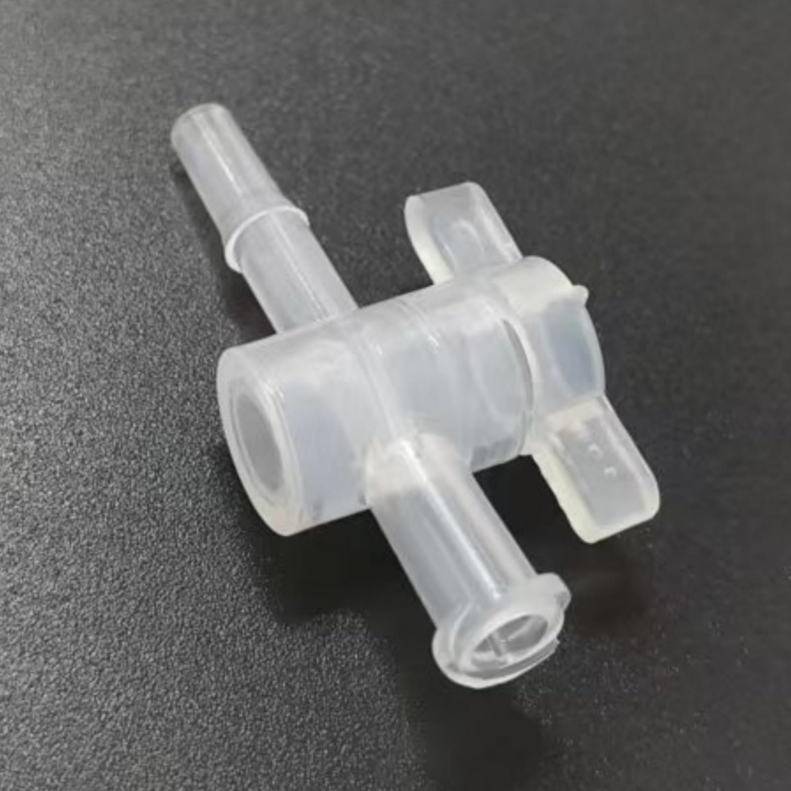 100 piezas de llave de paso de 2 vías hembra a conexiones de púas-válvula de llave de paso de plástico reutilizable for laboratorio, maquinaria de alimentos y acuario(Clear)
